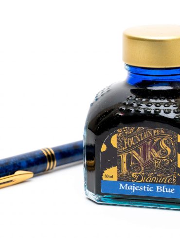 Diamine Majestic Blue Bottle and Pen